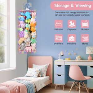 Stuffed Animal Storage Corner Plush Toys Holder with Star Pattern,Stuffed Animals Holder with LED Light,Large Corner Kids Plushies Toys Wall Hangingwith Adjustable Length for Nursery Playroom Bedroom