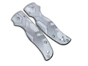 falcon engraved zirconium scales for shaman spyderco