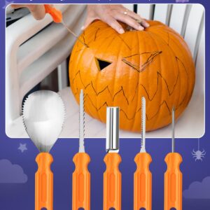 Luditek Pumpkin Carving Kit, 11 Pieces Halloween Jack-O-Lanterns Professional Stainless Steel Pumpkin Carving Tools, Pumpkin Cutting Supplies Tool Kit Halloween Gifts for Adults Kids