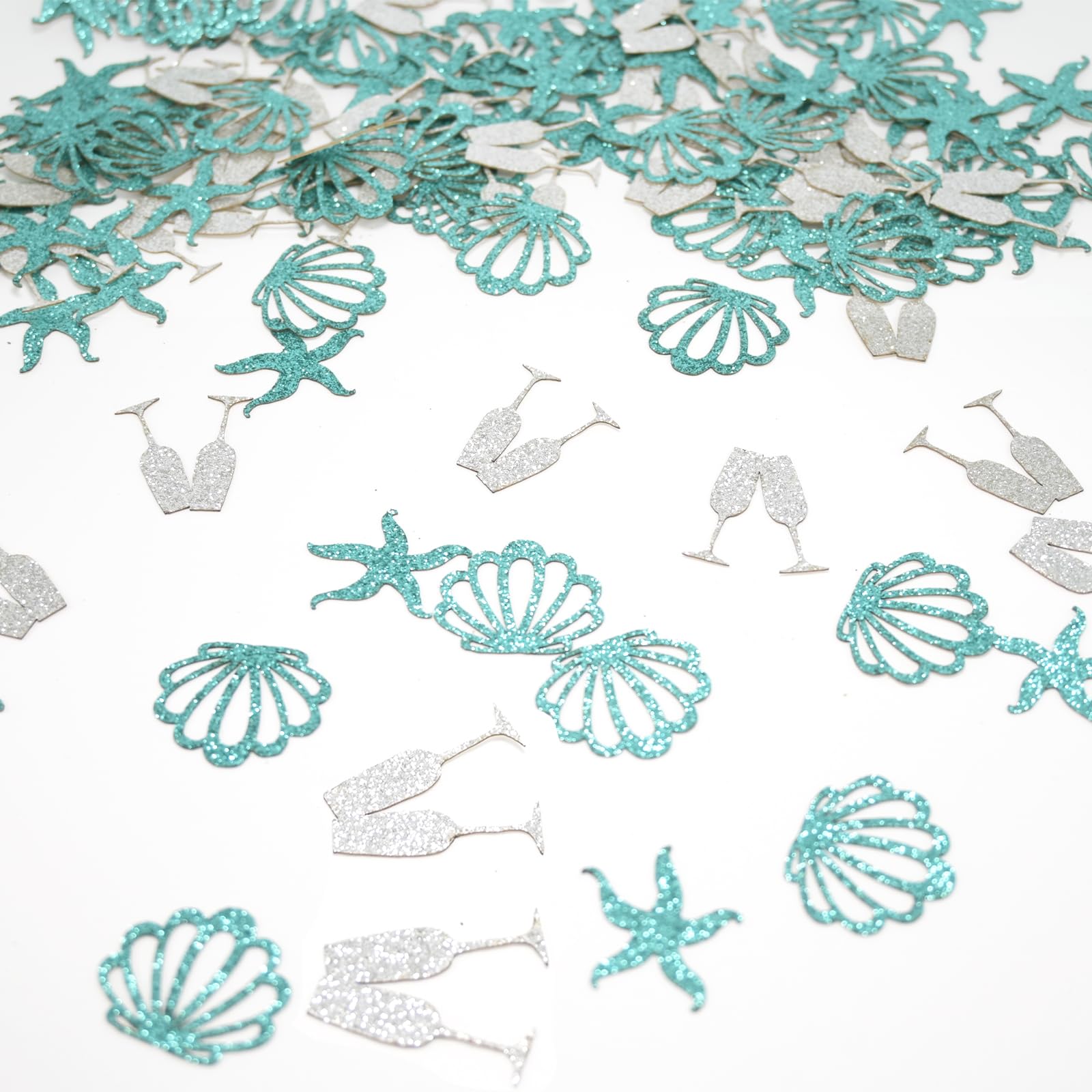 200Pcs Last Toast on the Coast Confetti - Coastal Bachelorette Party Decorations, Champagne Cup Shells Starfish Confetti for Summer Beach Bridal Shower Bachelorette Wedding Party Favors