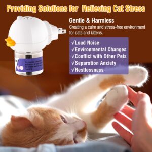 DUNKHADEN Cat Calming Pheromone Diffuser Reduces Conflict Between Cats Effective Anxiety Relief for Cats & Cat Calming Soothing 48ML 3 Refills Fits All Cats - 3 Pack