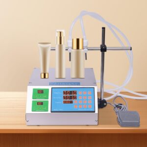 liquid filling machine with led liquid 2-channel filling machine 1-135fl oz stainless steel digital liquid filler cosmetic oil filling machine juice diaphragm pump for milk water juice essential wine