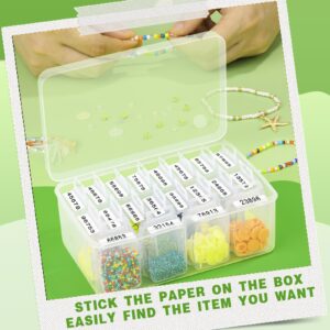 FOUSNOW 21 Pcs Small Bead Organizers With Lids, Mini Clear Plastic Containers and Storage Box for Collecting Jewelry, Bead, Sticker, with Hinged Lid Transparent Craft Supply Case