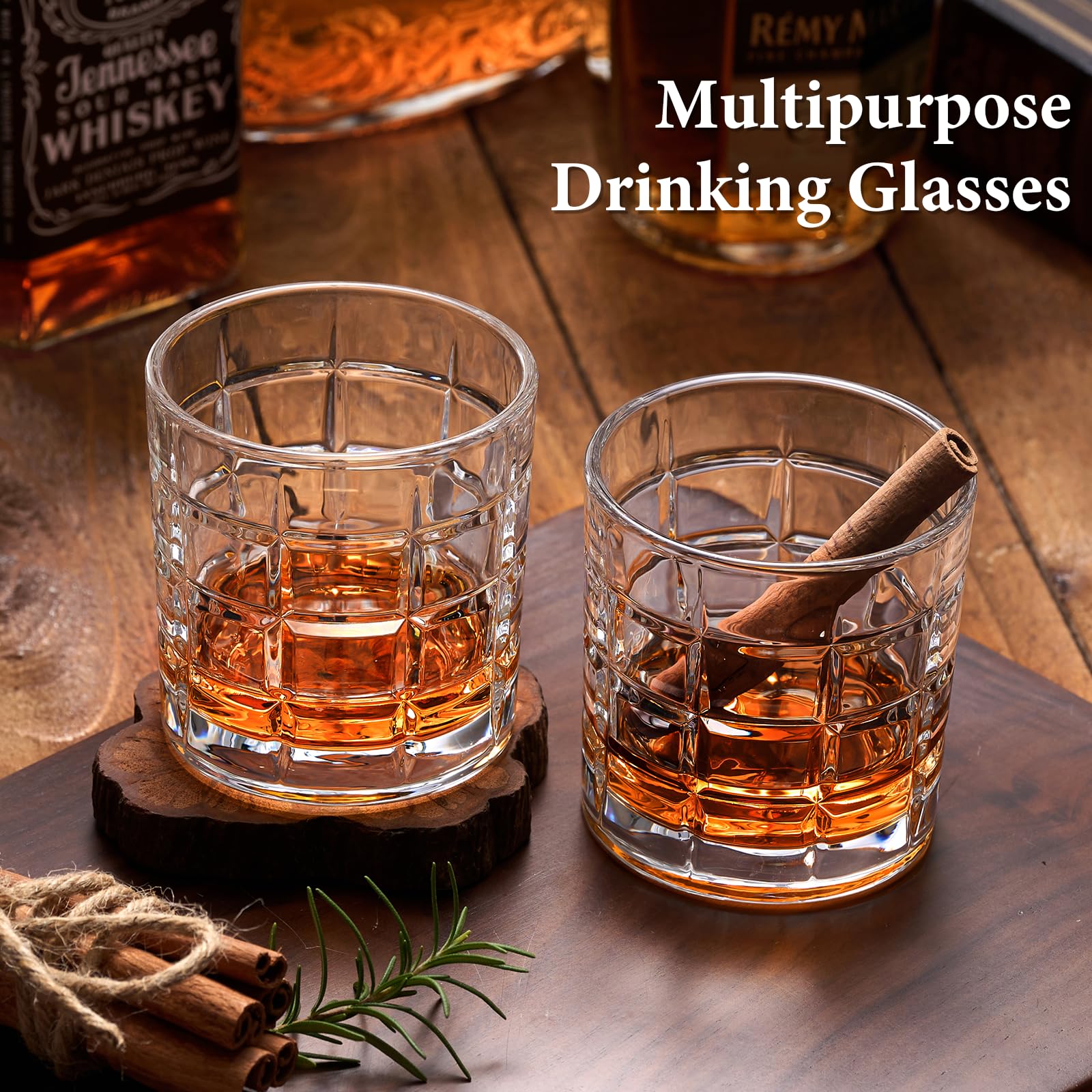 Bulk Drinking Glasses Set of 12, Clear Glass Cups, Mixed Glassware Sets, 15 OZ Large Highball Water Glasses & 11 OZ Rock Glasses, Tumbler Drinkware Kitchen for Cocktail Iced Coffee Beer Tea Whiskey