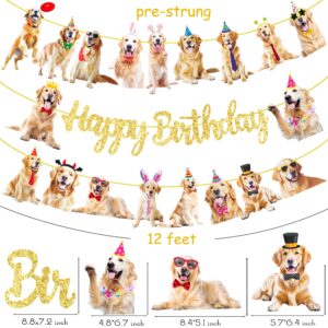 Golden Retriever Birthday Decorations 3Pcs Golden Retriever Birthday Party Banners Dog Birthday Decorations Puppy Dog Party Banners for Dog Birthday Party Supplies