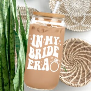 Bridal Shower Gifts - Bride Gifts - Bachelorette Gifts for Bride - Bride to Be Gifts - Wedding Gifts for Bride - Future Mrs Wifey Gifts - Cute Cool Wedding Day Gift in My Bride Era Glass Cup Tumbler