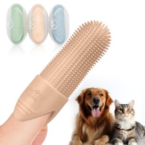 dr. z's goodeez pet toothbrush for dogs and cats. food grade silicone 360° finger brush. usa dentist approved!!