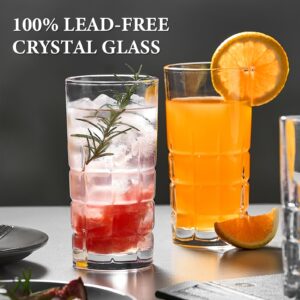 Bulk Drinking Glasses Set of 12, Clear Glass Cups, Mixed Glassware Sets, 15 OZ Large Highball Water Glasses & 11 OZ Rock Glasses, Tumbler Drinkware Kitchen for Cocktail Iced Coffee Beer Tea Whiskey