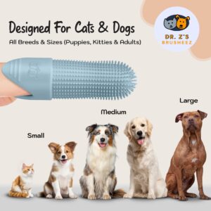 DR. Z'S GOODEEZ Pet Toothbrush for Dogs and Cats. Food Grade Silicone 360° Finger Brush. USA Dentist Approved!!