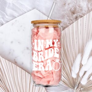 Bridal Shower Gifts - Bride Gifts - Bachelorette Gifts for Bride - Bride to Be Gifts - Wedding Gifts for Bride - Future Mrs Wifey Gifts - Cute Cool Wedding Day Gift in My Bride Era Glass Cup Tumbler