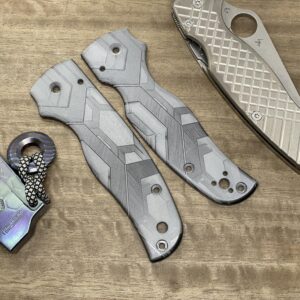 FALCON engraved Zirconium Scales for SHAMAN Spyderco