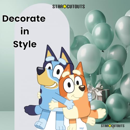 Star Cutouts SC4558 Bluey and Bingo Cardboard Cut Out - Bluey Theme Birthday Party - Bluey Birthday Supplies - Height 91cm