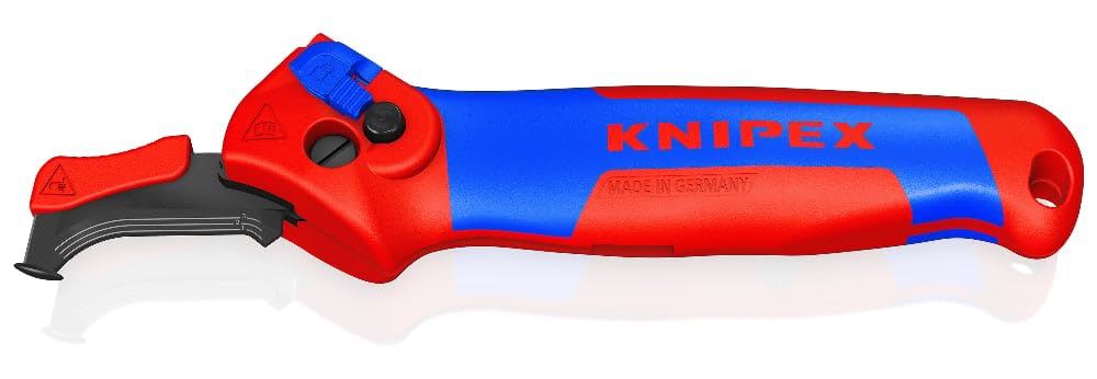 KNIPEX 16 50 145 SB Stripping Knife with Sliding Shoe and Ratchet Function with Multi-Component Sleeves 146 mm