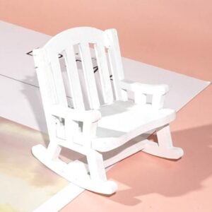 JOINPAYA 2pcs Miniature Dollhouse Rocking Chair 1:12 Scale Wooden Furniture Accessories Tiny Mini House Cake Topper Decoration Chair Model for Fairy Garden