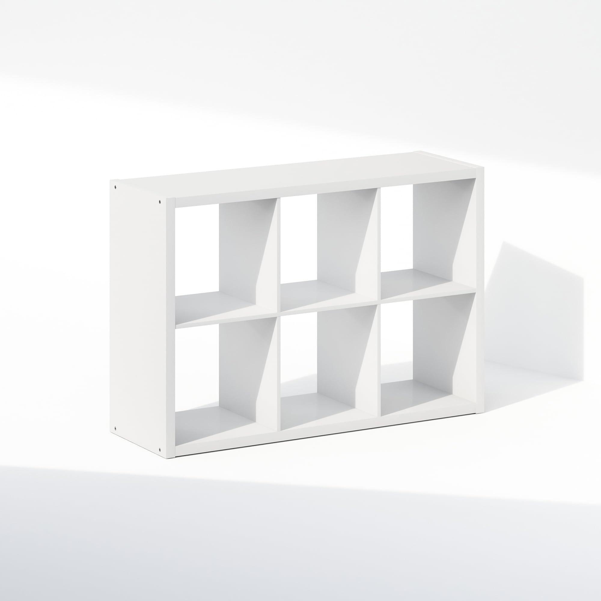 Furinno Cubic Open Back Multipurpose Clothing & Closet Storage Organizer Shelf, 6-Cube, White