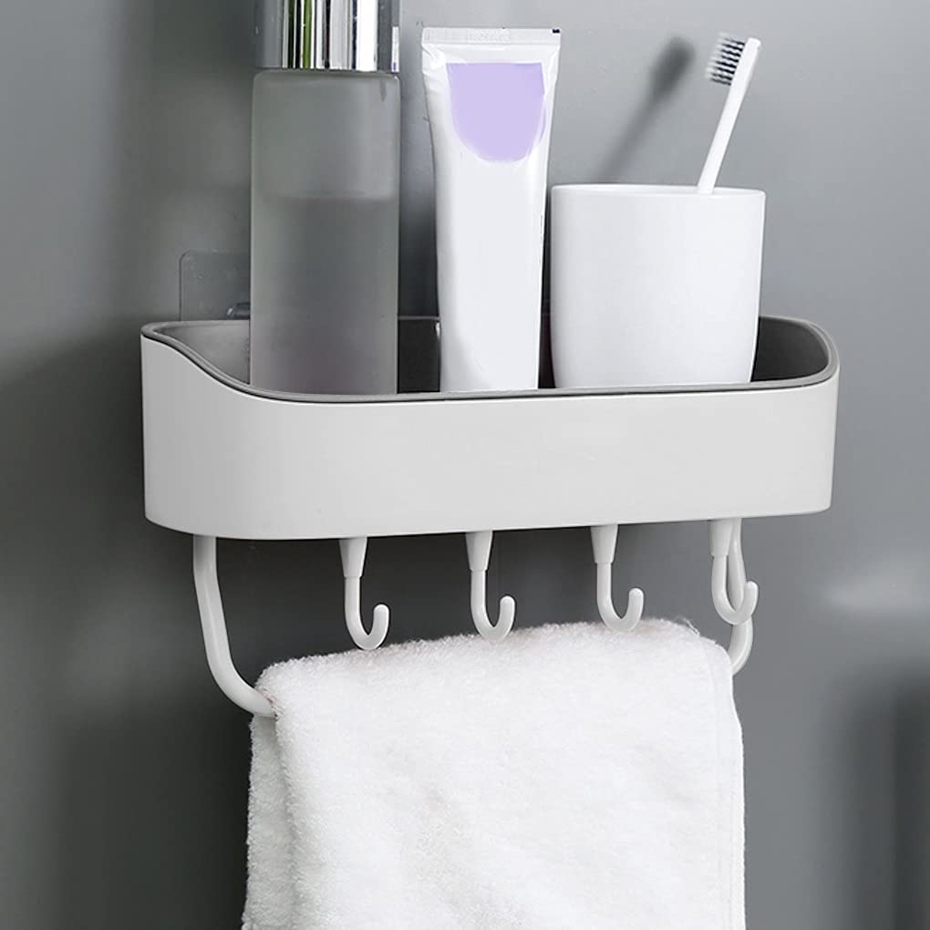 Kitchen Shelf for Bathroom Wall Mounted Bath Shelf Storage Toilet Plastic Organizer Rack Towel Cosmetic Brush Storage