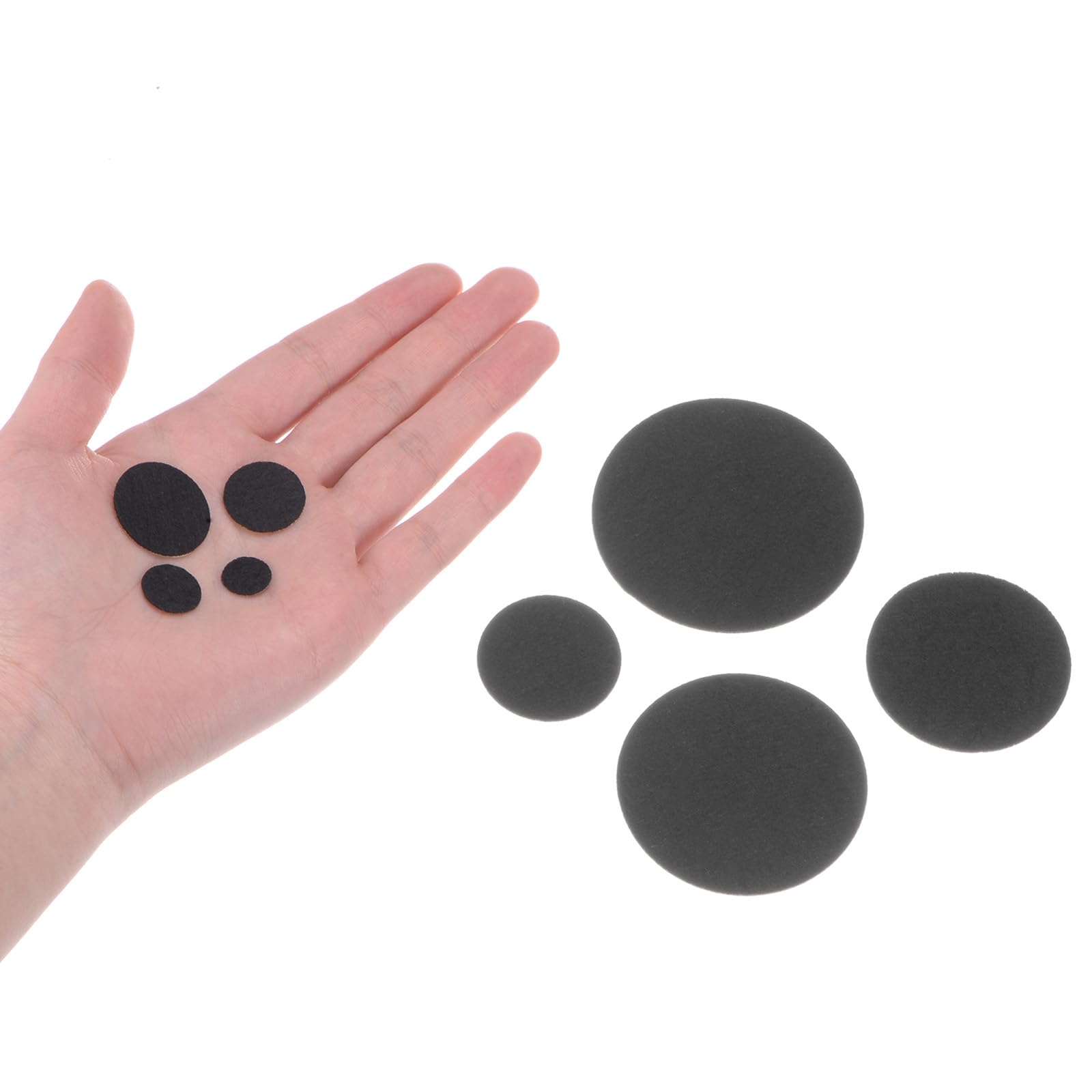 HARFINGTON 240pcs Round Adhesive Felt Circles, 12mm 15/32" Pre Cut Felt Craft Stickers Non-Woven Mini Felt Fabric Circles for DIY Sewing Handcraft Cut Projects Craft Finishing, Black