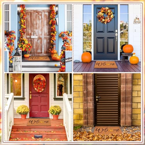 Welcome Doormat Imitation Coir Mats Outdoor 18 x 30 Inch Non Slip Coir Door Mats Fall Pumpkin Graduation Welcome Outdoor Mat for Entrance Indoor Front Door(Pumpkin)