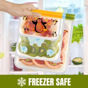 Rluahxnby Dishwasher Safe 12 Packs Reusable Freezer bags Storage Vegetable Bags -BPA Free Leakproof Food Storage Bags Reusable Silicone for Marinate Meats, Cereal, Vegetables, Home bags