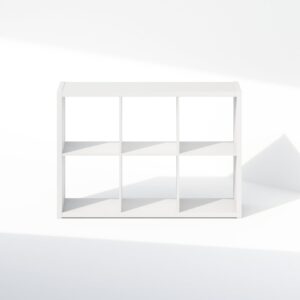 Furinno Cubic Open Back Multipurpose Clothing & Closet Storage Organizer Shelf, 6-Cube, White