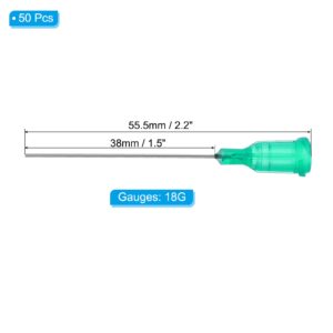 PATIKIL Blunt Tip Dispensing Needles 1.5 Inch, 50 Pcs 18G Industrial Liquid Dispenser Needle with Lure Lock for Refilling Liquid Inks Adhesive Glue