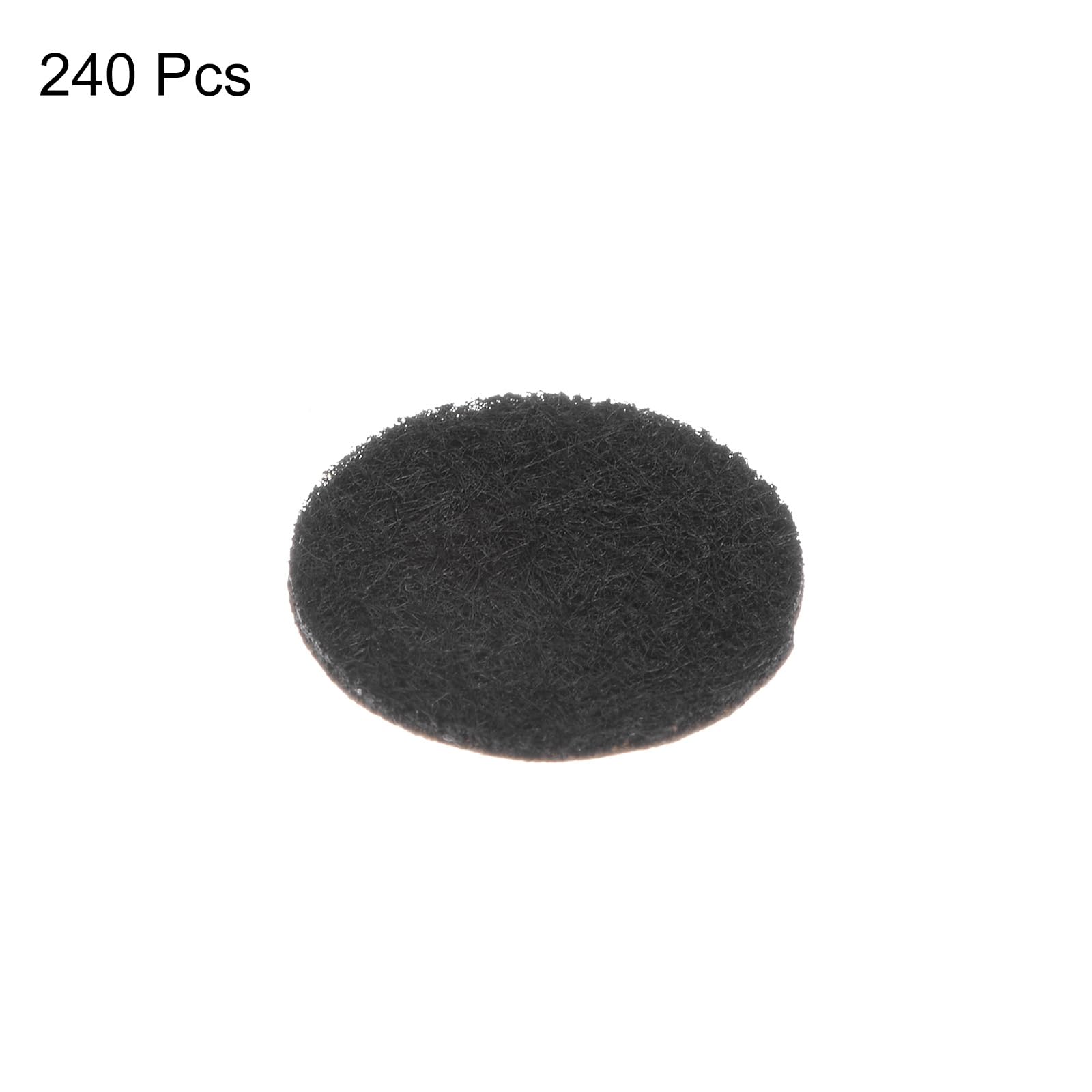 HARFINGTON 240pcs Round Adhesive Felt Circles, 12mm 15/32" Pre Cut Felt Craft Stickers Non-Woven Mini Felt Fabric Circles for DIY Sewing Handcraft Cut Projects Craft Finishing, Black