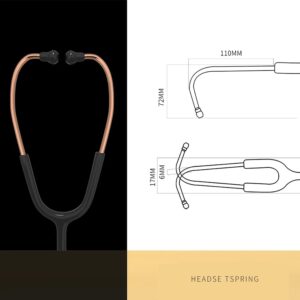 MaiWieel Classic Stethoscope for Nurses Doctor Single Head Stethoscope for Nurses, EMT Student, Kids, for Medical and Home Use, Estetoscopio Doctor Accessories.Stainless Steel Chestpiece,Soft Eartips (Rose gold)