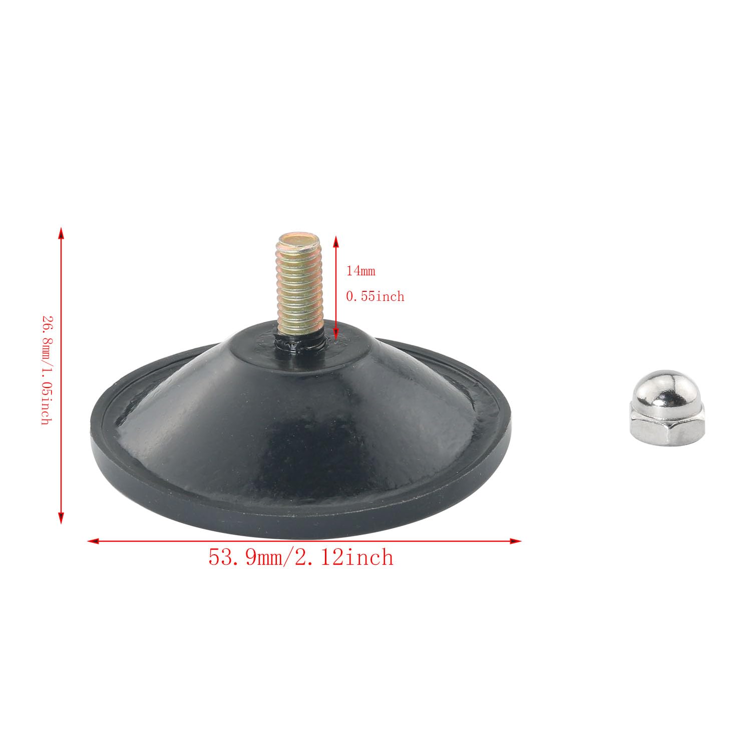 DGBRSM 4PCS Black Upgraded Large Suction Cup Strong Thickened Sucker Suction Cup M6 x 14 Threaded Screw Extra Strong Adhesive Glass Suction Cup Adhesive Glass Suction Holder