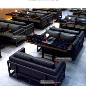 1987vroma Create The Perfect Atmosphere with Our Bar Music Set and Stylish Restaurant Furniture Combo! (Double Sofa)