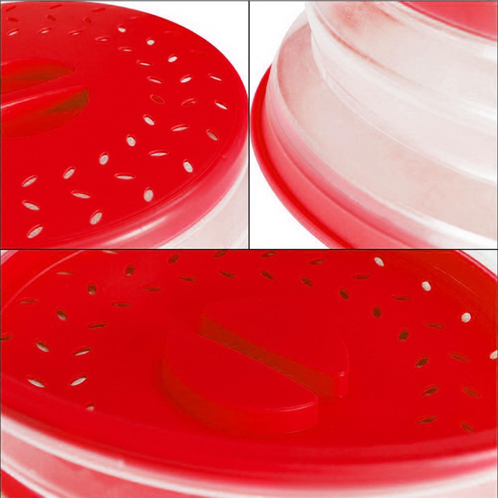 2 Pcs Microwave Splatter Cover Collapsible Microwave Splatter Guard for Food Fruit Vegetables Multi-Purpose Kitchen Gadget for Meal Safe BPA-Free Silicone Plastic Dishwasher-Safe 10.5Inch