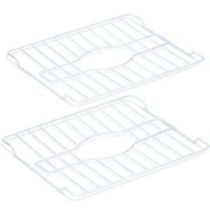 DecorRack Sink Protectors for Kitchen Sink, 12" x 10" Metal Dish Drying Rack for Sink, Sink Grate with Center Drain, Protects from Stains, Scratches, Dishwasher Safe, Standard Size (2 Pack)