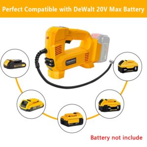 TENMOER Tire Inflator Air Compressor for Dewalt 20V Battery, 150PSI Portable Air Pump with Digital Pressure Gauge for Car,Motorcycle,Bicycle Balls (Too Only,No Battery)