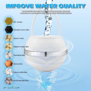 8-Level Filter Bath Ball Filter Replacement for Tub, Bathtub Water Filter, Hanging Shower Filter Removes Pollutants, Improve Water Quality to Reduces Dry Itchy Skin, Dandruff and Purifies Bath Water