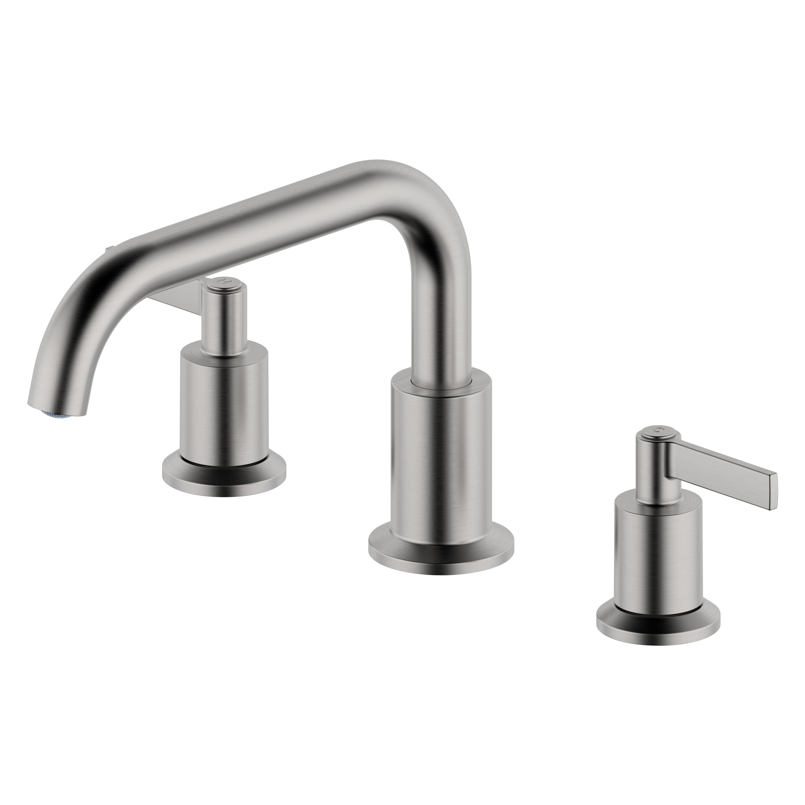 Derengge Bathtub Faucet with Valve, 2-Handle Widespread Roman Tub Faucet,3 Hole Deck Mount Roman Bathtub Faucet,Brushed Nickel,RF-3055-BN