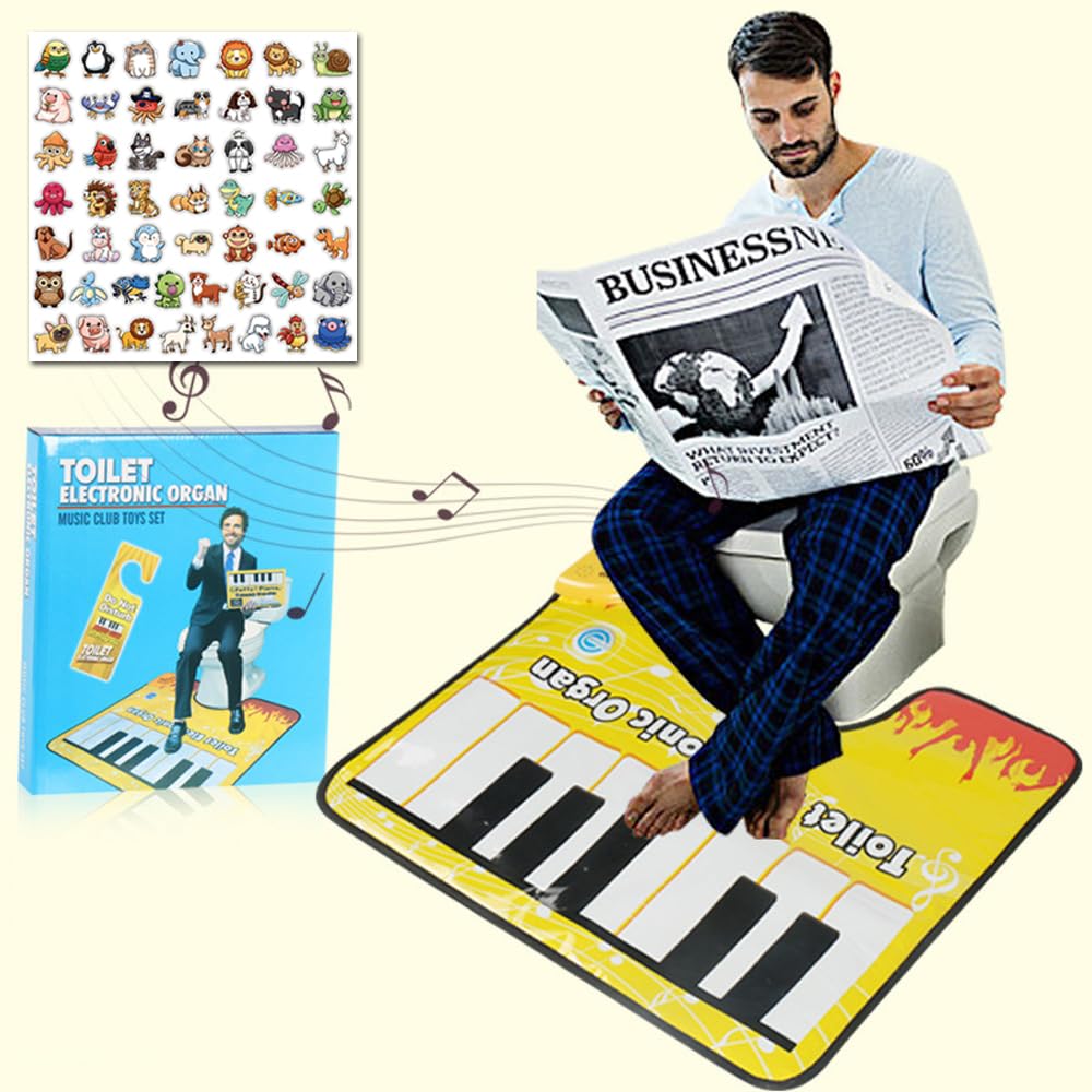 Artistic Piano Sounding Carpet for Bathroom,Toilet Piano Mat,Toilet Electronic Organ Musical Piano Keyboard Floor Mat for Potty,Novelty Potty Piano Sounding Rug,Floor Mat with Piano Sound for Potty