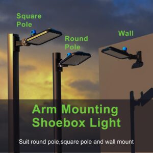 AntLux 240W LED Parking Lot Lighting, 36000LM (150LM/W) LED Parking Lot Lights with Adjustable Arm Mount, 5000K Street Light Dusk to Dawn Photocell, Waterproof LED Shoebox Light-4Pack