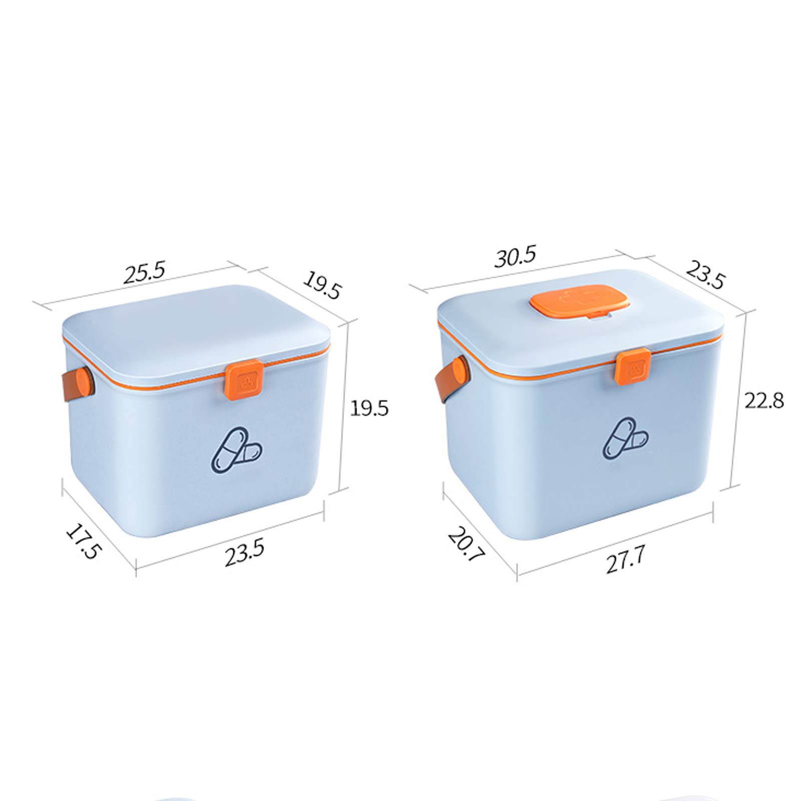 ZMQJEQANBG Family First Aid Box,Portable Medicine Chest Storage,First Aid Box, Portable Pill Drug Storage Box, Portable Medicine Medicine Chest with A Handle, for Household,Travel,Work S 25.5X19.5X19.