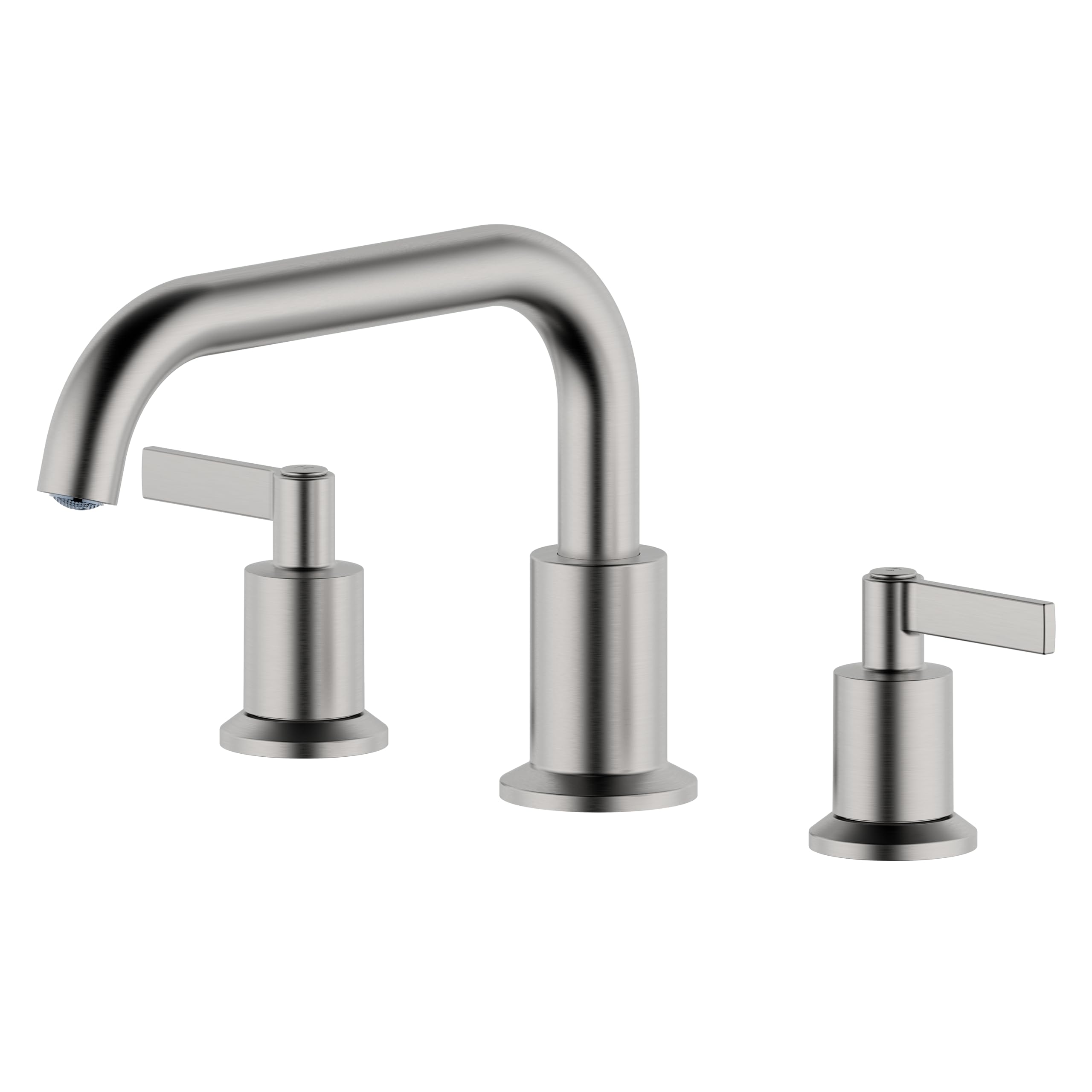 Derengge Bathtub Faucet with Valve, 2-Handle Widespread Roman Tub Faucet,3 Hole Deck Mount Roman Bathtub Faucet,Brushed Nickel,RF-3055-BN