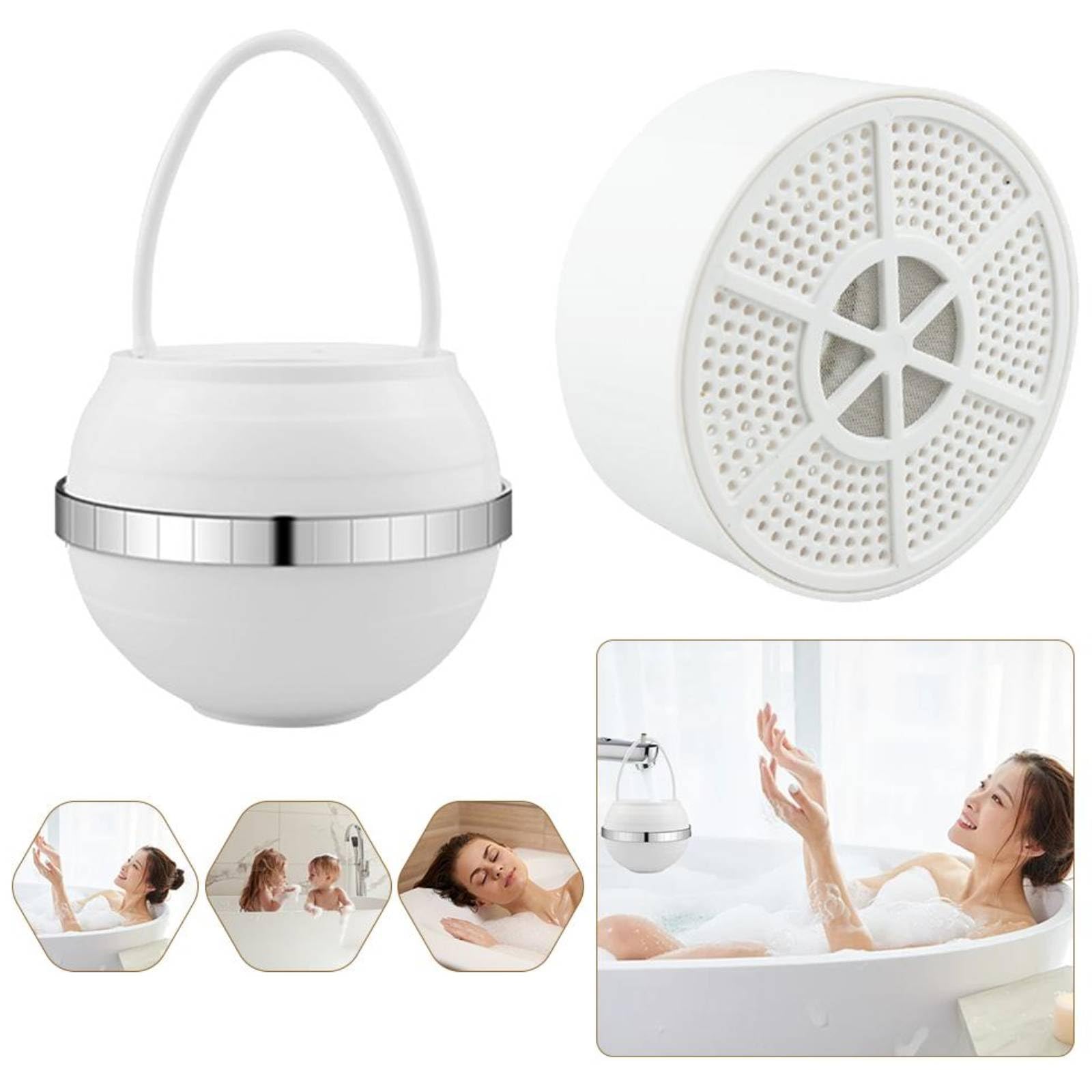 8-Level Filter Bath Ball Filter Replacement for Tub, Bathtub Water Filter, Hanging Shower Filter Removes Pollutants, Improve Water Quality to Reduces Dry Itchy Skin, Dandruff and Purifies Bath Water