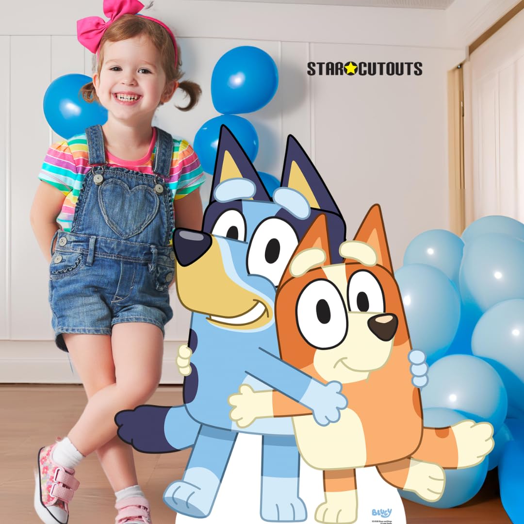 Star Cutouts SC4558 Bluey and Bingo Cardboard Cut Out - Bluey Theme Birthday Party - Bluey Birthday Supplies - Height 91cm