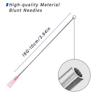 otwooi Syringes with 18 Ga Blunt Tip Needle, for Precision Liquid Handling and Refilling - 5ml 10ml 20ml 30ml Syringe Blunt Needles, Ideal for Liquids, Adhesives, and Oils（5ml, 5pcs)