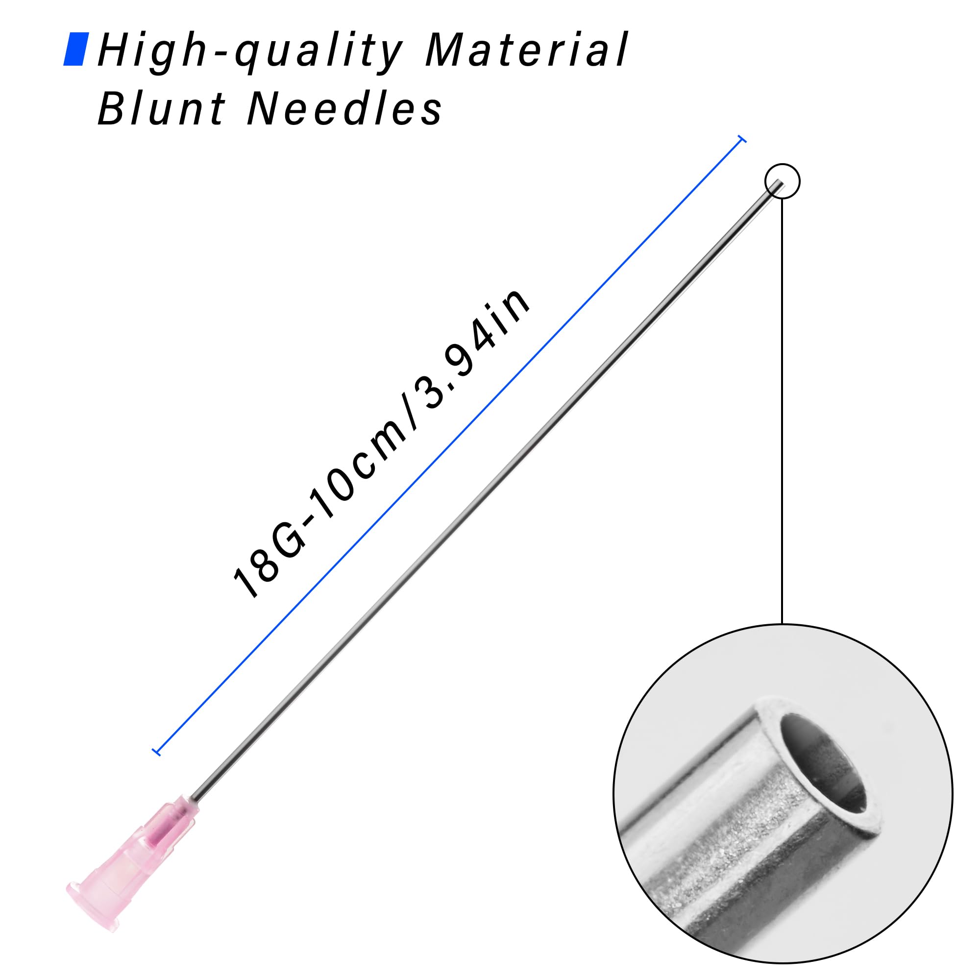 otwooi Syringes with 18 Ga Blunt Tip Needle, for Precision Liquid Handling and Refilling - 5ml 10ml 20ml 30ml Syringe Blunt Needles, Ideal for Liquids, Adhesives, and Oils（5ml, 5pcs)