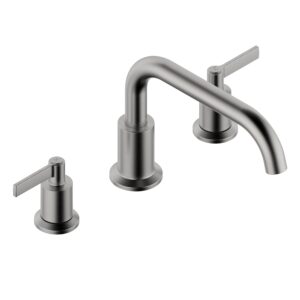 Derengge Bathtub Faucet with Valve, 2-Handle Widespread Roman Tub Faucet,3 Hole Deck Mount Roman Bathtub Faucet,Brushed Nickel,RF-3055-BN