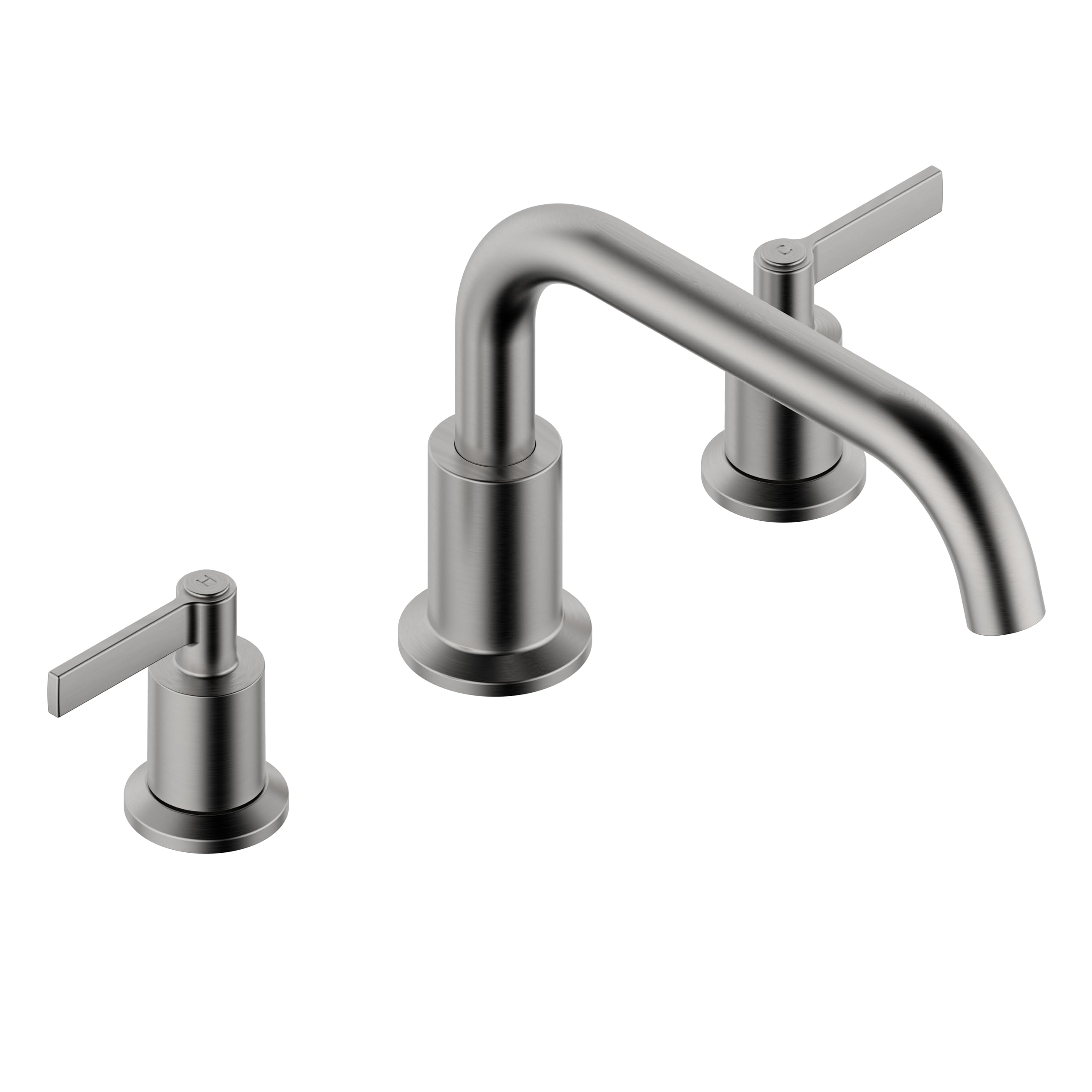 Derengge Bathtub Faucet with Valve, 2-Handle Widespread Roman Tub Faucet,3 Hole Deck Mount Roman Bathtub Faucet,Brushed Nickel,RF-3055-BN