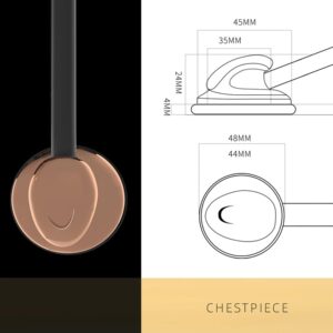 MaiWieel Classic Stethoscope for Nurses Doctor Single Head Stethoscope for Nurses, EMT Student, Kids, for Medical and Home Use, Estetoscopio Doctor Accessories.Stainless Steel Chestpiece,Soft Eartips (Rose gold)