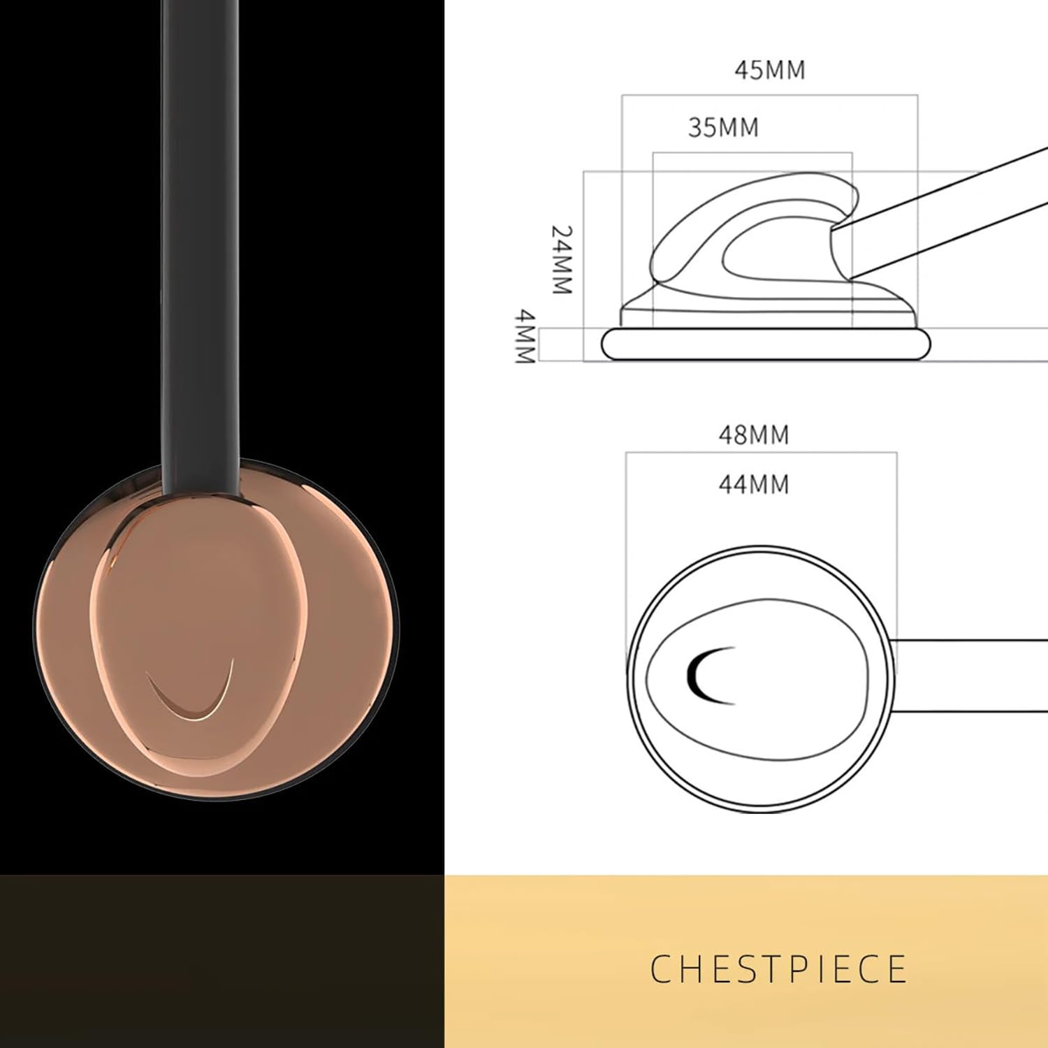 MaiWieel Classic Stethoscope for Nurses Doctor Single Head Stethoscope for Nurses, EMT Student, Kids, for Medical and Home Use, Estetoscopio Doctor Accessories.Stainless Steel Chestpiece,Soft Eartips (Rose gold)