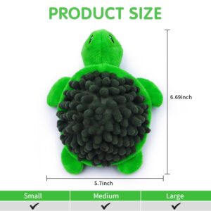 Aqezd Turtle Small Dog Squeaky Toys with Ball - Loud 2-in-1 Plush Interactive Toy, BPA-Free Rubber Core, Non-Toxic Chew Toy for Teeth Cleaning, Ideal for Small and Medium Breeds