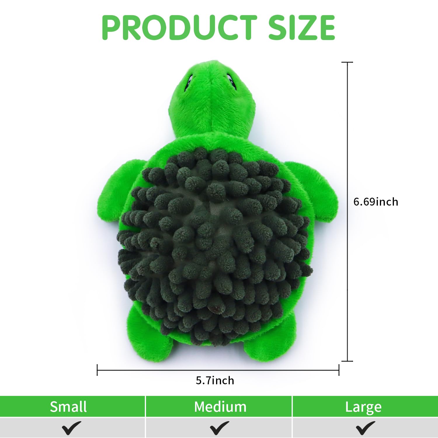 Aqezd Turtle Small Dog Squeaky Toys with Ball - Loud 2-in-1 Plush Interactive Toy, BPA-Free Rubber Core, Non-Toxic Chew Toy for Teeth Cleaning, Ideal for Small and Medium Breeds