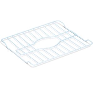 DecorRack Sink Protectors for Kitchen Sink, 12" x 10" Metal Dish Drying Rack for Sink, Sink Grate with Center Drain, Protects from Stains, Scratches, Dishwasher Safe, Standard Size (2 Pack)