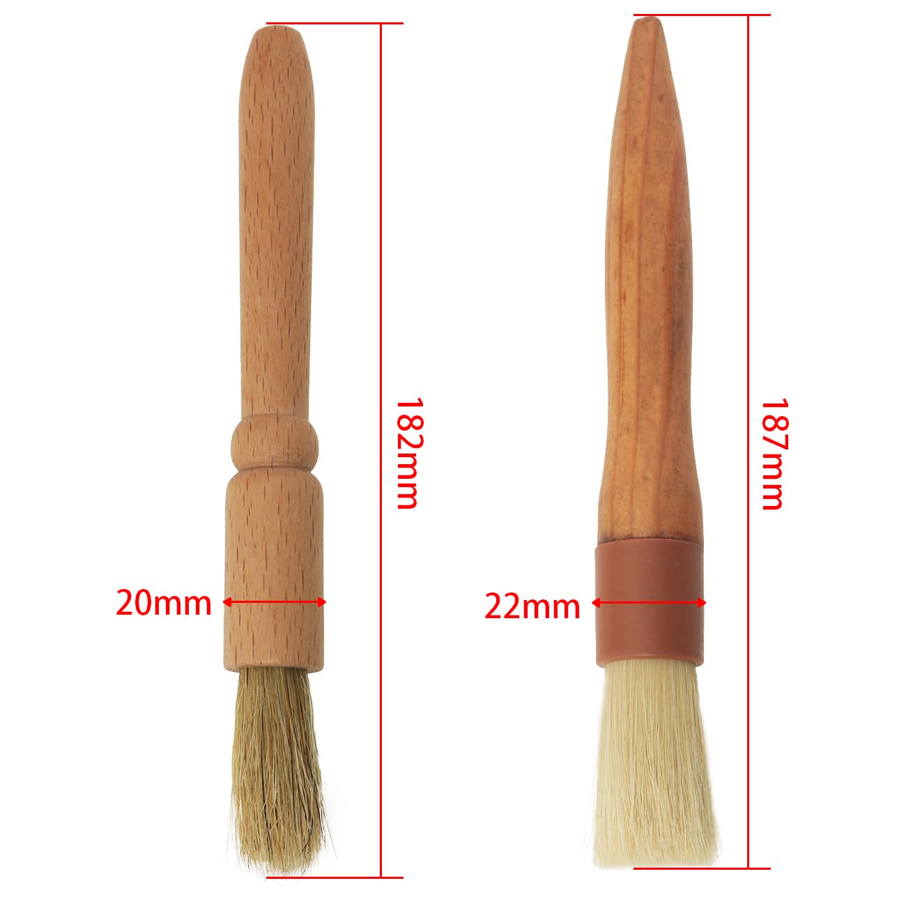 FMHXG 2PCS Manual Coffee Grinder Cleaning Brush, Fine Handle and Coarse Handle Wooden Handle Soft Bristles Cleaning Brush Coffee Grinder Brush for Professional Cleaning of Coffee Powder Tea Leaves